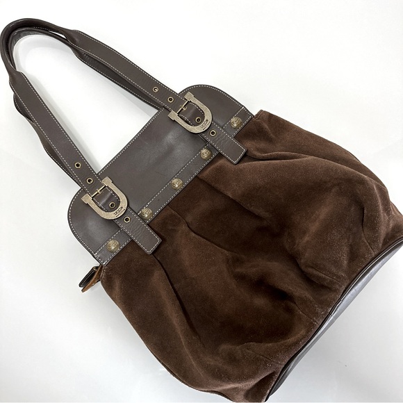UGG Suede Leather Hobo Purse Mocha Brown - Picture 2 of 9
